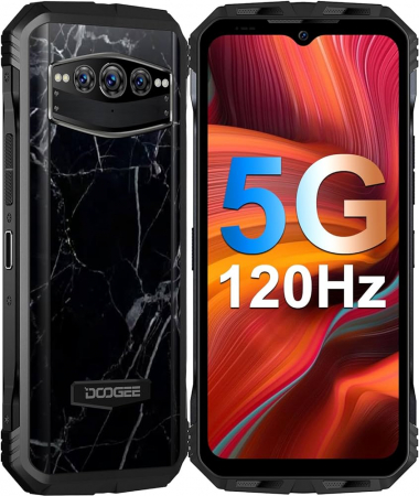 Mobiltelefon Doogee V30T Marble 5G, 6,58" IPS FHD+ Kijelző, 20GB RAM (12GB + 8GB bővíthető), 256GB ROM, Android 12, Octa-Core, 10800mAh, NFC, Dual SIM [1]