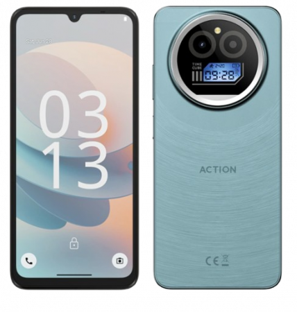 Mobiltelefon F150 Action A5 Pro Kék, 4G, 6.88" HD+, 8GB RAM (3GB + 5GB bővíthető), 256GB ROM, Android 15 Go, Octa-Core, Face ID, 16MP kamera,  5100mAh, Dual SIM