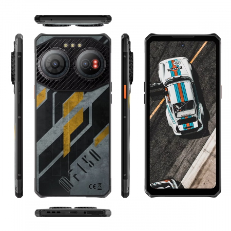 F150 mobiltelefonok - Telefon mobil F150 Air3 Doodle, Rugged ultra slim, 5G, Dynamic Island, 6.6"  HD+, 24GB RAM (12GB + 12GB extensibili), 512GB ROM, Camera 100MP, Night Vision 20MP, 30W