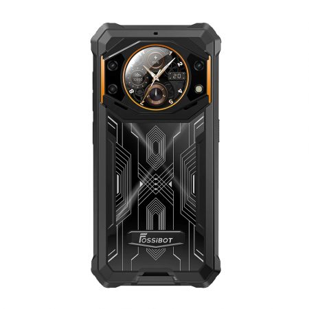 Mobiltelefon FOSSiBOT F101 Pro, Narancssárga , 4G, Dual Display, 5.45" HD+ IPS 1.32", 15GB RAM (8GB + 7GB bővíthető), 128GB ROM, 24MP+8MP, Android 13, MT8788 Octa Core, NFC/HAC, 10600mAh, 18W, Dual SI [2]