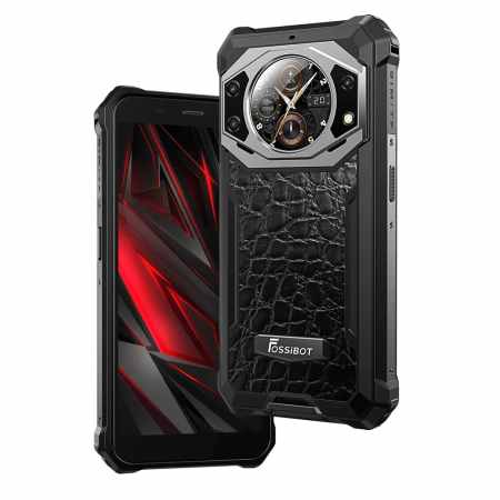 Fossibot mobiltelefonok - Mobiltelefon FOSSiBOT F101 Pro, Szürke , 4G, Dual Display, 5.45" HD+ IPS 1.32", 15GB RAM (8GB + 7GB bővíthető), 128GB ROM, 24MP+8MP, Android 13, MT8788 Octa Core, NFC/HAC, 10600mAh, 18W, Dual SIM