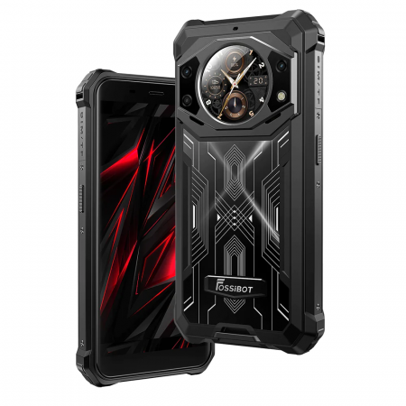 Fossibot mobiltelefonok - Mobiltelefon FOSSiBOT F101 Pro, Fekete , 4G, Dual Display, 5.45" HD+ IPS 1.32", 15GB RAM (8GB + 7GB bővíthető), 128GB ROM, 24MP+8MP, Android 13, MT8788 Octa Core, NFC/HAC, 10600mAh, 18W, Dual SIM