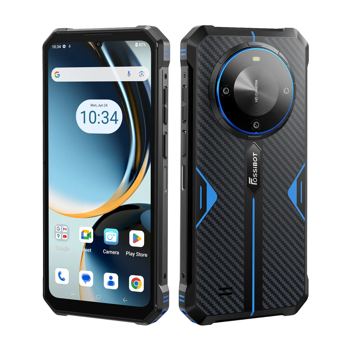 FOSSiBOT F105 Mobiltelefon, Blue, 4G, 6.745” HD+, 12GB RAM (4GB + 8GB bővíthető), 64GB ROM, 20MP, Android 14, MT8768 Octa-Core, NFC, 10300mAh, Dual SIM [2]