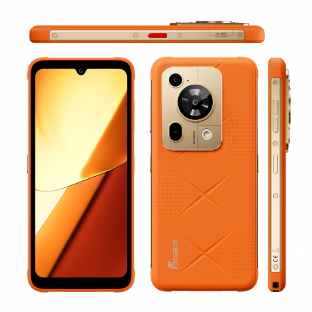 FOSSiBOT F112 Pro 5G mobiltelefon, Narancssárga, 6.88” HD+ IPS, 24GB RAM(8GB+16GB bővíthető), 256GB ROM, Android 14, Visszatöltés, 50MP+16MP, 18W, Dual SIM hibrid [2]