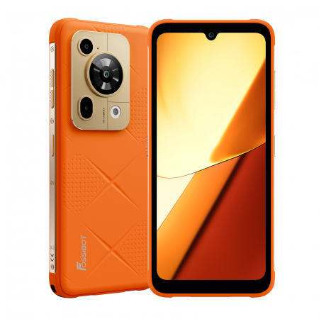 FOSSiBOT F112 Pro 5G mobiltelefon, Narancssárga, 6.88” HD+ IPS, 24GB RAM(8GB+16GB bővíthető), 256GB ROM, Android 14, Visszatöltés, 50MP+16MP, 18W, Dual SIM hibrid [1]