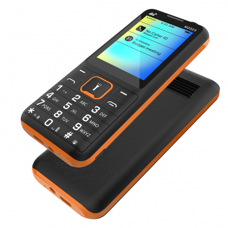 iSEN F23 Mobiltelefon, Fekete/Narancs, 4G, 2.4" Kijelző, 48MB RAM, 128MB ROM, FM Rádió, BT, 8W Kamera, Dual SIM Hybrid, 1800mAh Akkumulátor [13]