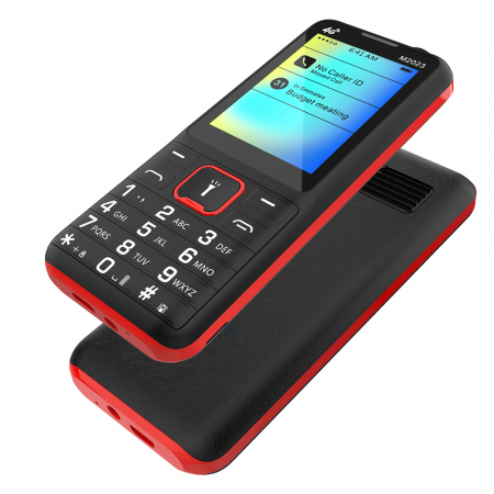 iSEN F23 Mobiltelefon, Fekete/Piros, 4G, 2.4" Kijelző, 48MB RAM, 128MB ROM, FM Rádió, BT, 8W Kamera, Dual SIM Hybrid, 1800mAh Akkumulátor [13]