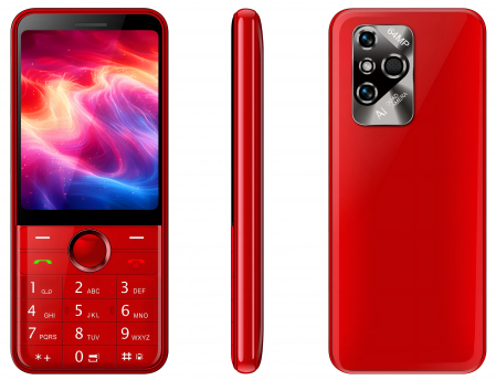 Klasszikus Telefonok - Mobiltelefon iSEN F95, Piros,  4G, Dual SIM, 2.8'' TFT, 48MB RAM + T-Flash 32GB, 0.08 MP Kamera, 1000 mAhMobiltelefon iSEN F95, Fekete, Dual SIM, 2.8'' TFT, 48MB RAM + T-Flash 32GB, 0.08 MP Kamera, 1000 mAh