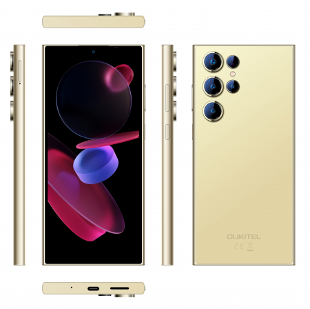 Mobiltelefon Oukitel C61 Pro, Arany, 4G, 6.88" HD+ In‑Cell IPS, 24GB RAM (8GB+16GB Bővíthető), 256GB ROM, 13MP, Android 15, Unisoc Tiger T606, NFC, OTG, 5150mAh, 10W, Dual SIM [13]