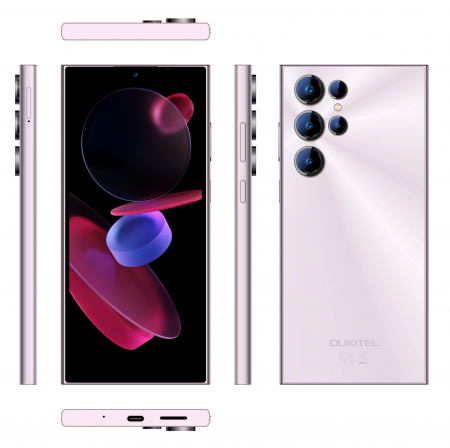 Mobiltelefon Oukitel C61 Pro, Rózsaszín, 4G, 6.88" HD+ In‑Cell IPS, 24GB RAM (8GB+16GB Bővíthető), 256GB ROM, 13MP, Android 15, Unisoc Tiger T606, NFC, OTG, 5150mAh, 10W, Dual SIM [6]