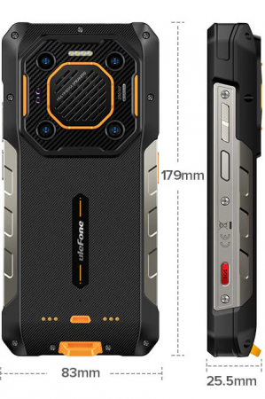 Ulefone Armor 26 Ultra Mobiltelefon, 5G, 6.78" FHD+ 120Hz, 24GB RAM(12GB +12GB bővíthető), 512GB ROM, Quad kamera 200MP+ 64MP éjjellátó, Hangszóró 121dB, Android 13, MediaTek D8020, 15600mAh-120W, Dual SIM [1]