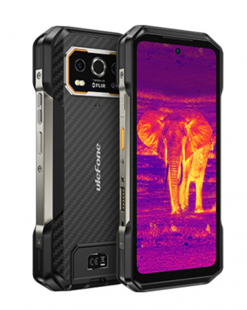 Tartós Telefonok - Ulefone Armor 27T Mobiltelefon, Fekete, 4G, 6.78" FHD+ 120Hz Kijelző, Hőkamera, Éjjellátó Kamera 64MP, 24GB RAM (12GB + 12GB bővíthető), 256GB ROM, Android 14, 10600mAh, 33W, Dual SIM