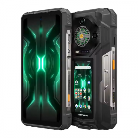 Ulefone Armor 33 Pro Mobiltelefon, 5G, 6.95" AMOLED 120Hz kijelző, 3.4" hátsó kijelző, 32GB RAM(16GB+16GB bővíthető), 512GB ROM, 64MP, Éjjellátó kamera, Android 14, NFC, OTG, 25500mAh, 66W, Dual SIM [1]