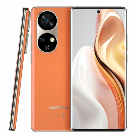 Ulefone Note 17 Pro Mobiltelefon Narancssárga, 4G, 6,78" 3D Amoled, 24GB RAM (12GB + 12GB bővíthető), 256GB ROM, Android 13, 108MP+32MP, MediaTek Helio G99, NFC, 5050mAh, 33W, Dual SIM