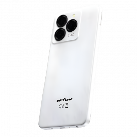 Mobiltelefon Ulefone Note 20 Pro, fehér, 4G, 6,75'' HD+, Android 14, 8GB RAM (4GB + 4GB bővíthető), 128GB ROM, kamera 50MP hátul + 8MP előlap, 6000 mAh, Dual SIM [1]