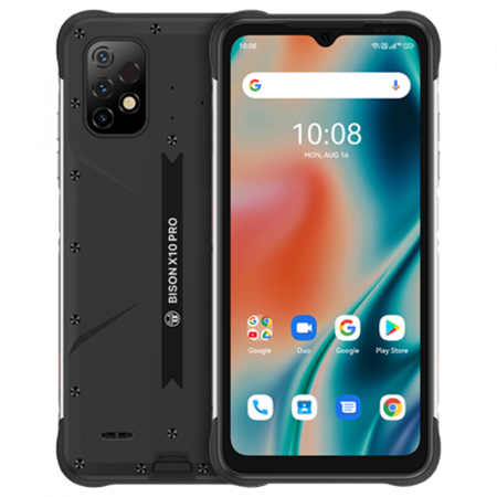Mobiltelefon UMIDIGI BISON X10 PRO Fekete, 4G, érintkezés nélküli hőmérő, 6,53", 6GB RAM, 128GB ROM, Android 11, OctaCore, 6150mAh, Dual SIM