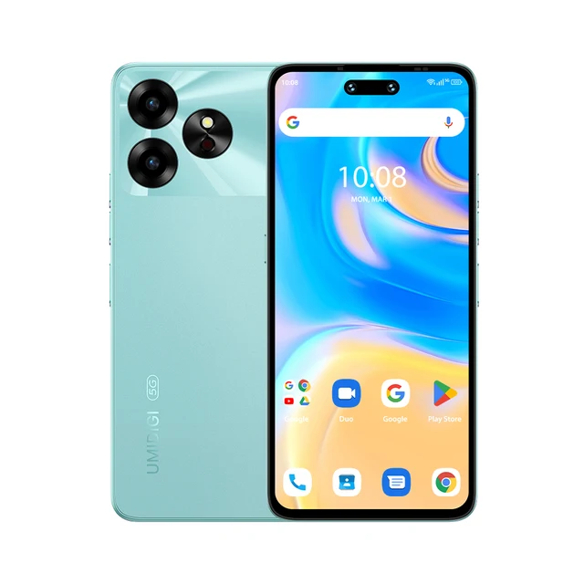 UMIDIGI mobiltelefonok - UMIDIGI G6 mobiltelefon, Green, 5G, 6.57" 90Hz, 12GB RAM (6GB + 6GB bővíthető), 128GB ROM, Android 13, 50MP kettős kamera, Dimensity 6100+, NFC, 5000mAh, Dual SIM