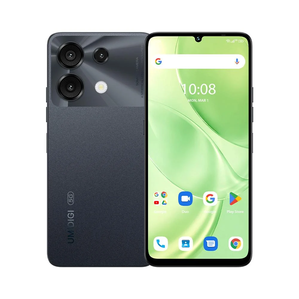 Mobiltelefon UMIDIGI G9, Fekete, 5G, 6,57” 90Hz, 12GB RAM (6GB + 6GB bővíthető), 128GB ROM, Android 14, 50MP Ultra-Clear Triple Camera, Dual-Sim, 5000mAh, Dual SIM [1]