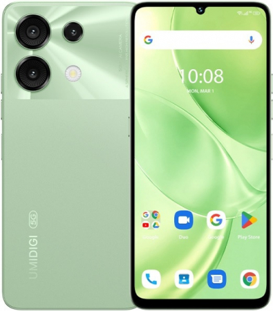UMIDIGI mobiltelefonok - Mobiltelefon UMIDIGI G9, zöld, 5G, 6,57” 90Hz, 12GB RAM (6GB + 6GB bővíthető), 128GB ROM, Android 14, 50MP Ultra-Clear Triple Camera, Dual-Sim, 5000mAh, Dual SIM
