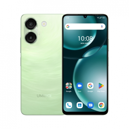 UMIDIGI mobiltelefonok - Mobiltelefon UMIDIGI G9A, Zöldellő, 4G, 6,75" HD+, 8GB RAM (4GB + 4GB bővíthető), 64GB ROM, Android 14 Go, 13 MP Ultra-Clear AI kamera, 5000 mAh, Dual SIM