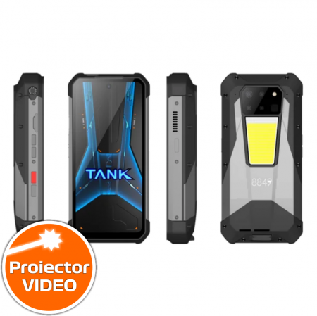 Mobiltelefon Unihertz Tank 3 Pro, 5G, Video projektor 100 Lumen, 6,79" FHD+ 120Hz, Kamera 200mpx, Night Vision, 32GB RAM (16GB + 16GB bővíthető), 512GB ROM, Android 13, Dimensity 8200, 23800mAh [1]