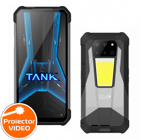 5G Okostelefonok - Mobiltelefon Unihertz Tank 3 Pro, 5G, Video projektor 100 Lumen, 6,79" FHD+ 120Hz, Kamera 200mpx, Night Vision, 32GB RAM (16GB + 16GB bővíthető), 512GB ROM, Android 13, Dimensity 8200, 23800mAh