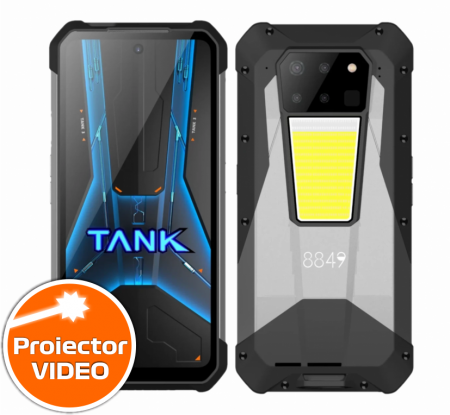 5G Okostelefonok - Mobiltelefon Unihertz Tank 3 Pro, 5G, Videó projektor 100 Lumen, 6,79" FHD+ 120Hz, Kamera 200mpx, Night Vision, 36GB RAM (18GB + 18GB bővíthető), 512GB ROM, Android 13, Méret 82800mAh 23800mAh