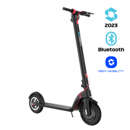 Zöld energia - Összecsukható Elektromos Roller iSEN X7 Pro 2023 Fekete, Alkalmazás, BT, 10", 350W Motor, Max. Hatótávolság 25km, akár 25km/h sebességgel, Leválasztható Akkumulátor