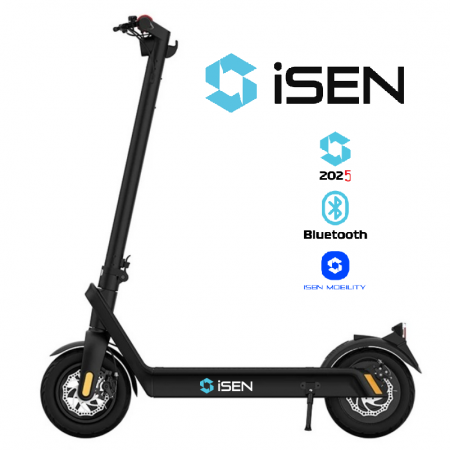 Robogó - Összecsukható elektromos roller iSEN X9 Plus 2025 Fekete, BT, 10 hüvelykes, 850W, maximális hatótávolság 65km, akár 40km/h, levehető akkumulátor 15,6Ah