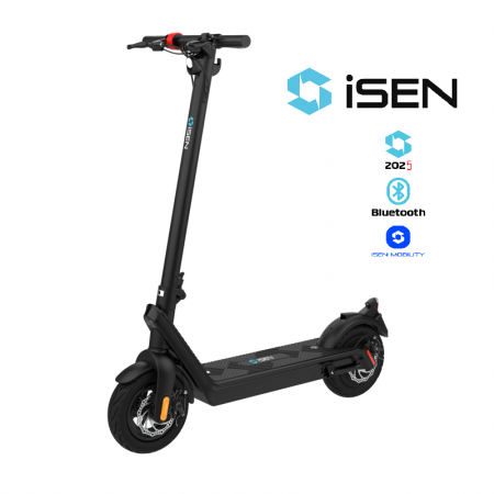 Robogó - Összecsukható Elektromos Roller iSEN X9 Pro Max 2025 Fekete, BT, 10 hüvelyk, 1100W, Maximális Hatótáv 100km, Akár 40km/h, Kivehető Akkumulátor