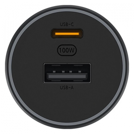 Autós töltő Xiaomi 1A1C Gyorstöltő verzió Fekete, 100W USB Type-C, USB-A, Világító gyűrű 4 színben [3]
