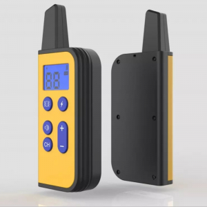 Zgarda electrica pentru dresaj caini STAR Remote Dog Training Collar Galben, Waterproof, Telecomanda cu display LCD iluminat, Reincarcabila [1]