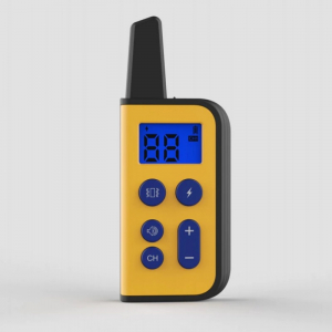 Zgarda electrica pentru dresaj caini STAR Remote Dog Training Collar Galben, Waterproof, Telecomanda cu display LCD iluminat, Reincarcabila [2]