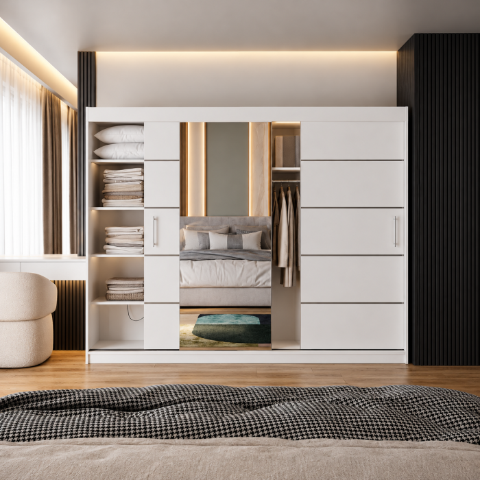 Dressing Marissa cu 3 uși glisante și oglindă [5]