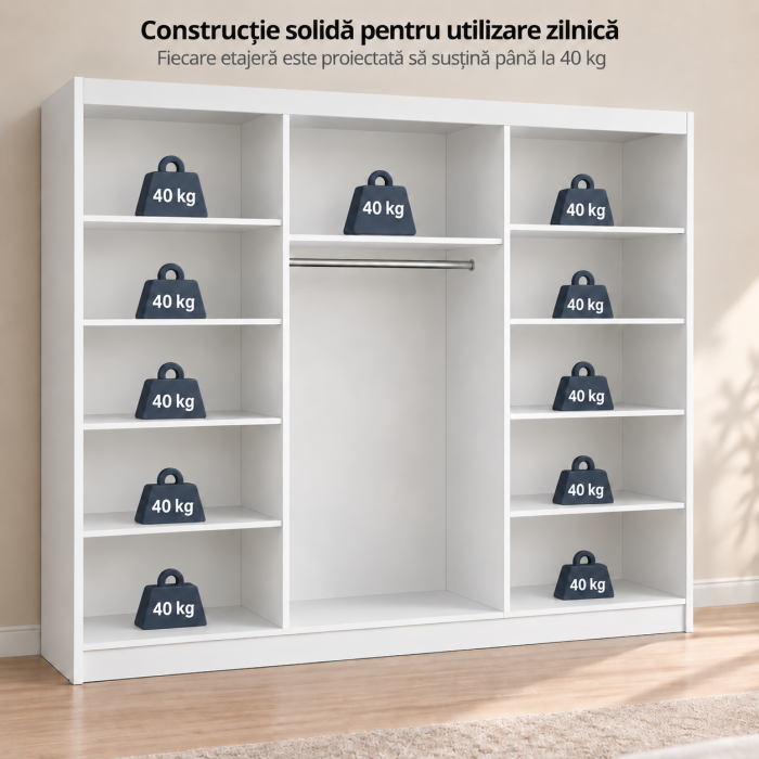 Dressing cu 3 uși, 250 cm,  Mario [6]