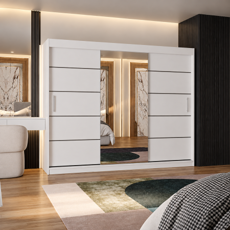 Dressinguri 3 usi - Dressing Marissa cu 3 uși glisante și oglindă