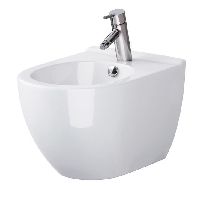 Bideu suspendat DUXU Vortex – Alb, design rotunjit [3]