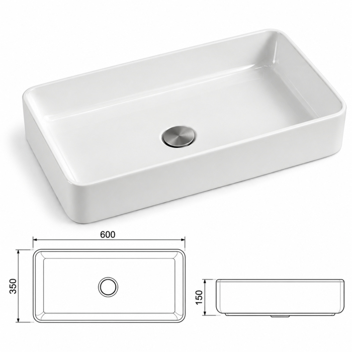 Lavoar pe blat Duxu Kalla ceramica alba [4]