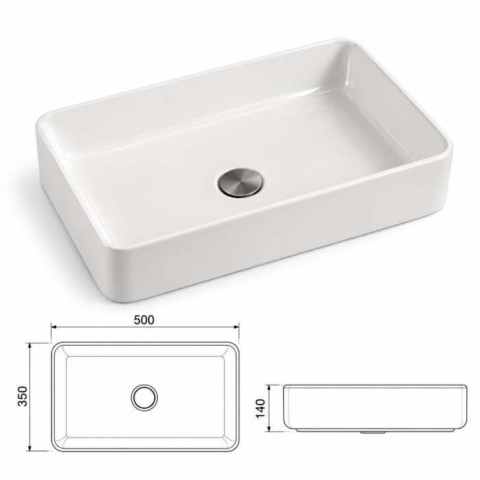 Lavoar pe blat Duxu Kalla ceramica alba [3]