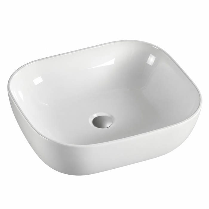 Lavoar ceramic pe blat Duxu Freddo Alb 46x33 cm lucios [4]