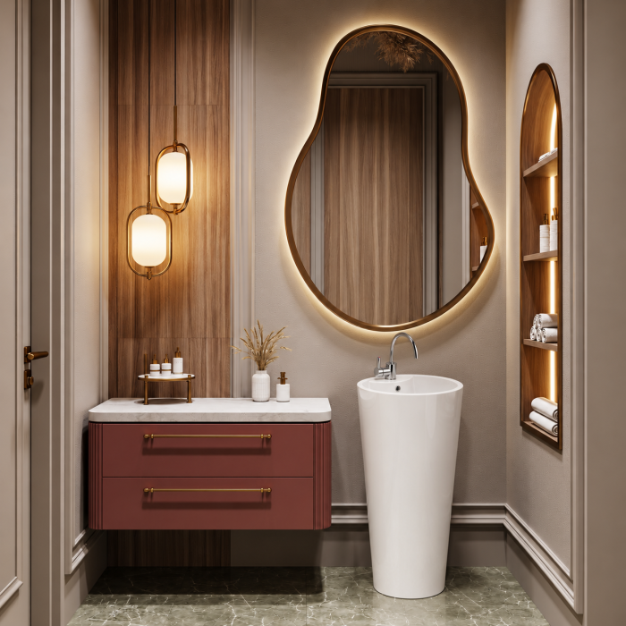 Lavoar freestanding DUXU Stand alb lucios de sine statator [2]
