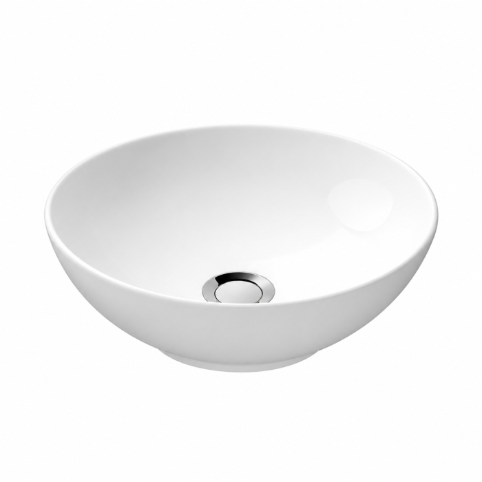 Lavoar pe blat Duxu Alp alb lucios rotund 40 cm [5]