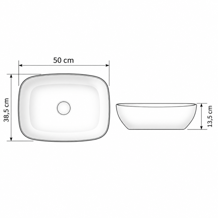 Lavoar pe blat Duxu Porto antracit mat dreptunghiular [5]