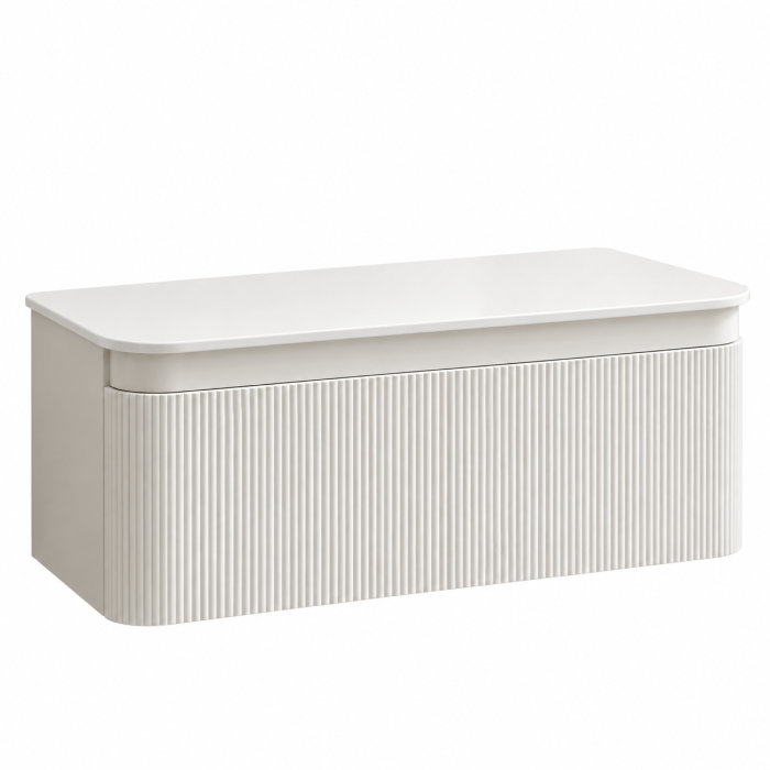 Mobilier de baie suspendat alb riflat Duxu Iconic [2]