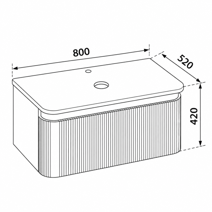 Mobilier de baie suspendat alb riflat Duxu Iconic [4]