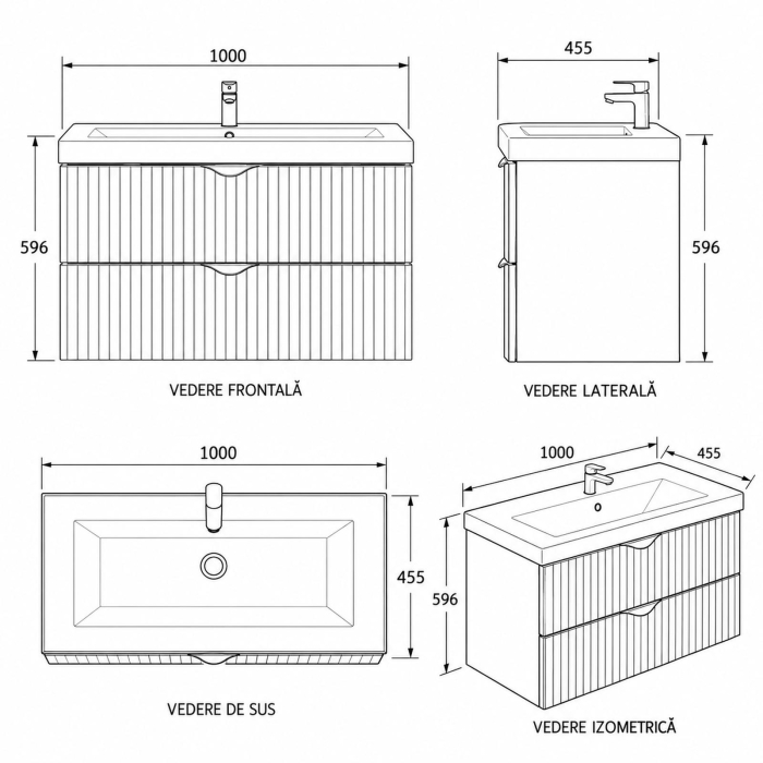 Mobilier de baie suspendat DUXU MIRA finisaj Fiord cu lavoar ceramic [5]