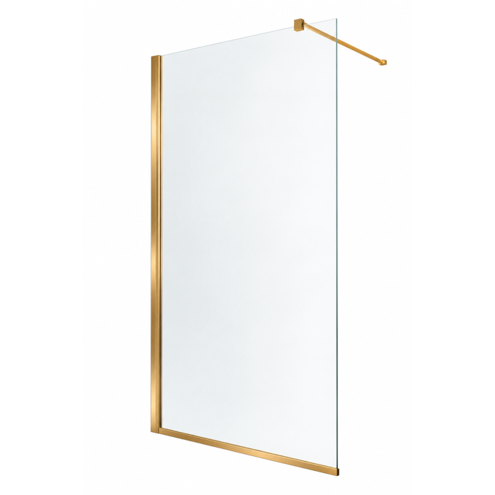 Paravan de dus Walk-In cu profil si brat auriu periat Brushed Gold [2]