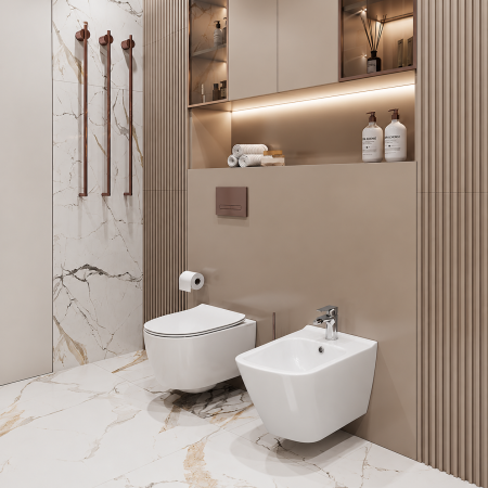 Vase WC si Bideuri - Bideu suspendat DUXU Lex – Alb, rectangular
