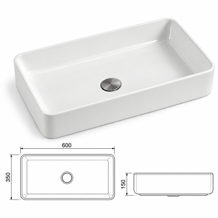 Lavoar pe blat Duxu Kalla ceramica alba [3]