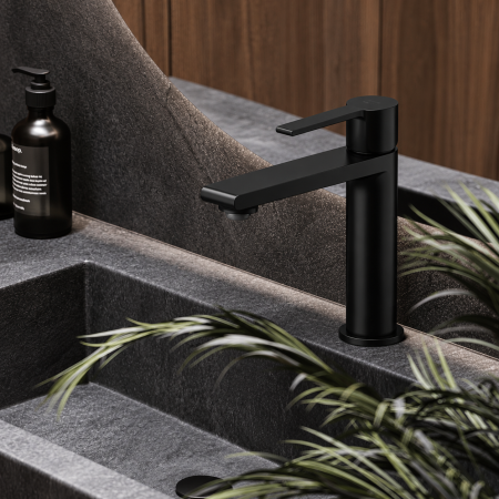 Baterii si accesorii sanitare - Baterie lavoar Duxu Kari negru monocomanda